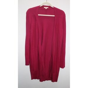 Eileen Fisher Magenta Pink Organic Cotton Long Cardigan Sweater Size S